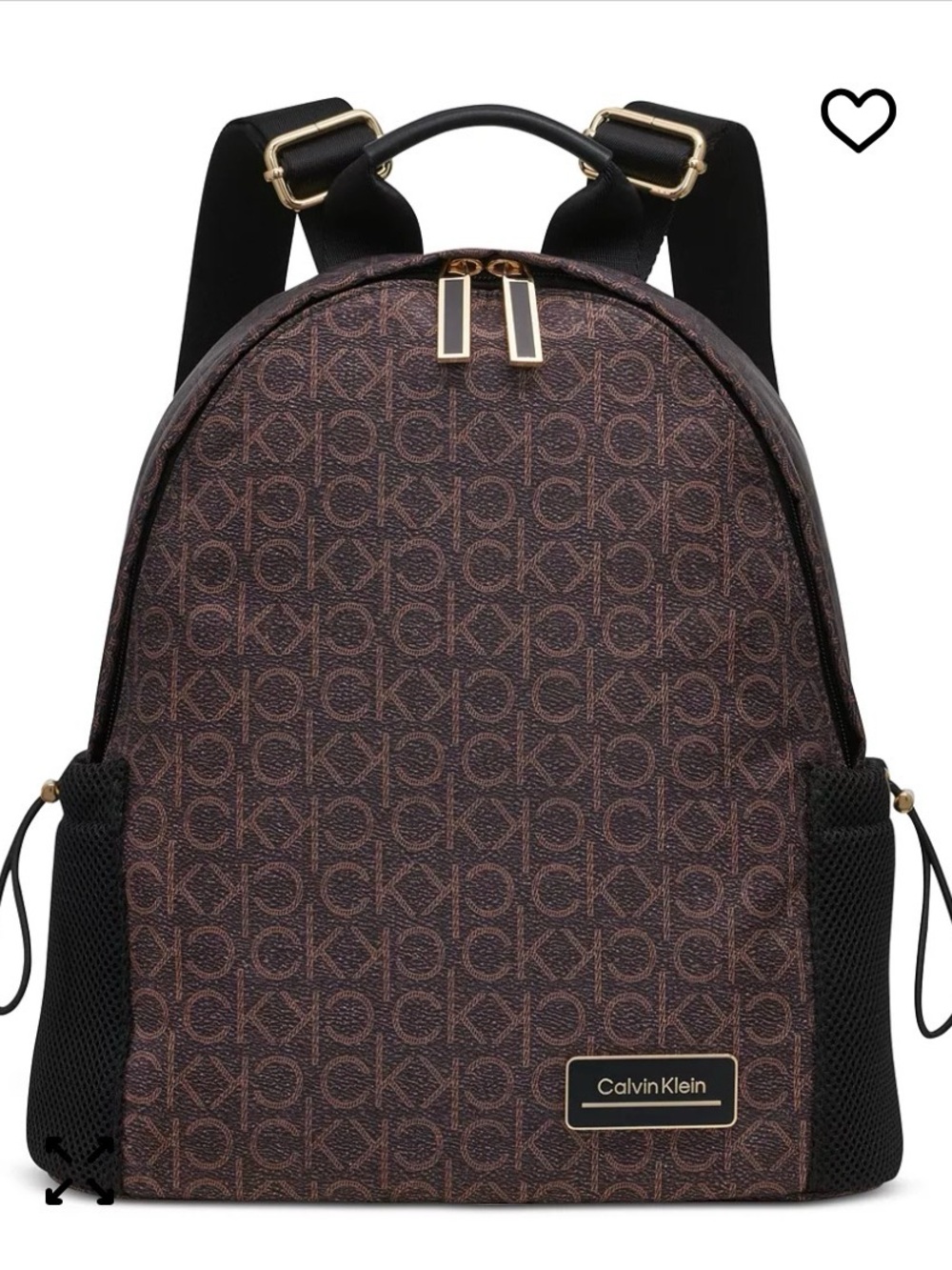 Calvin Klein Jessie Mesh Side Pocket Nylon Backpack